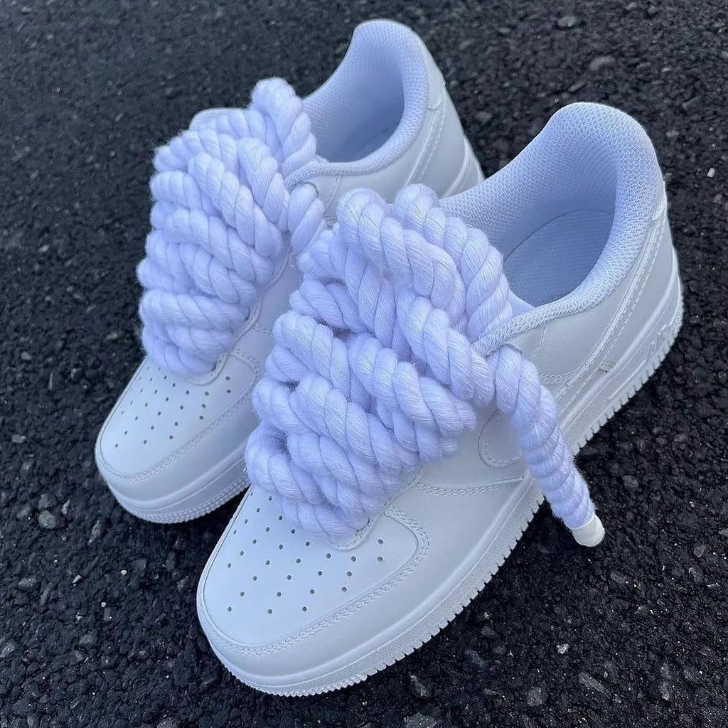 Nike Air Force 1 Low Custom – Triple White Rope Laces