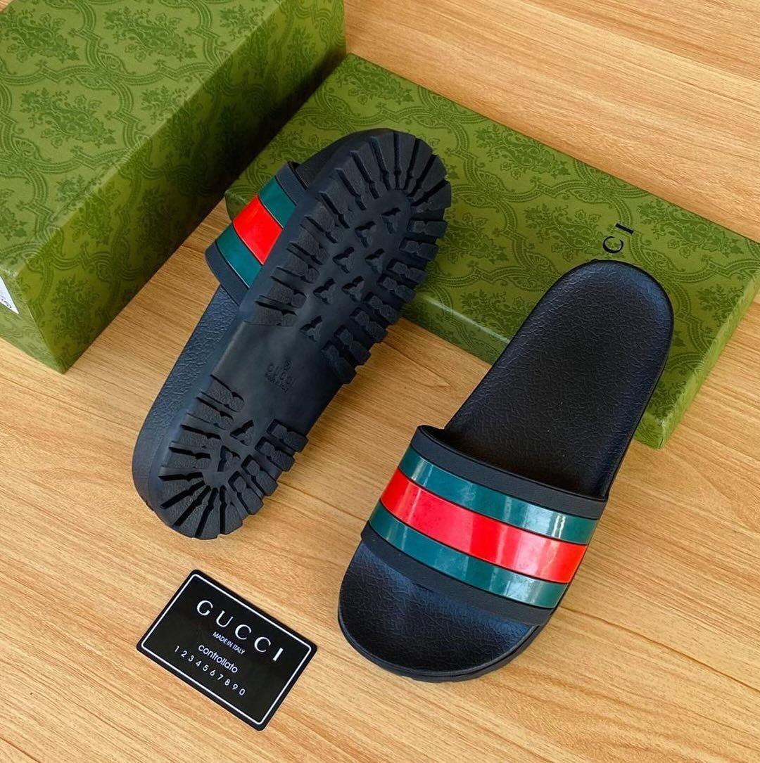 Gucci Web Slide Sandal "Black"